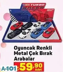 OYUNCAK RENKLİ METAL ÇEK BIRAK ARABALAR